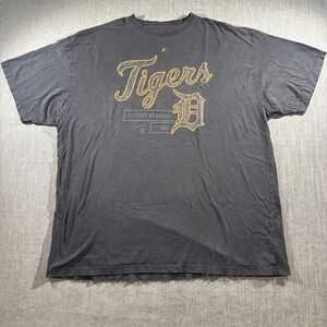 Detroit Tigers Shirt Men's 3XLT Majestic Old English D Baseball Tee